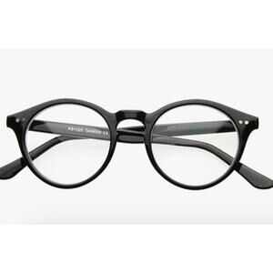 Vintage Inspired Clear Lens Small Circle Round Glasses Zero UV 50s